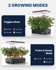 iDOO hydroponics system side view showing water tank