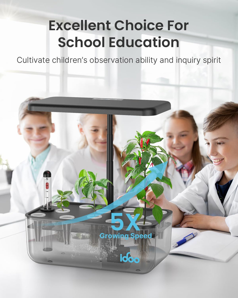 iDOO Hydroponics system with fresh vegetables growing