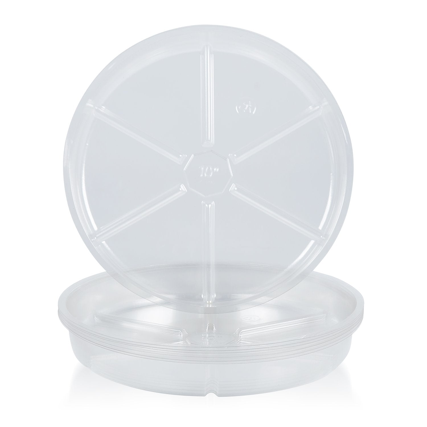 Idyllize 6 Inch Clear Plastic Plant Saucer Tray front view