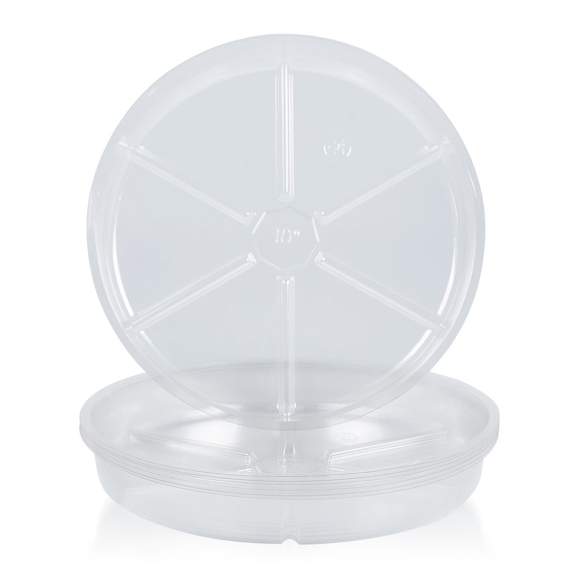 Idyllize 6 Inch Clear Plastic Plant Saucer Tray front view