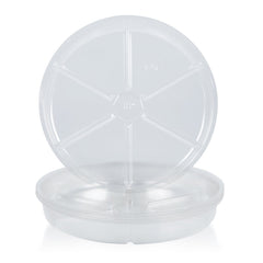 Idyllize 6 Inch Clear Plastic Plant Saucer Tray front view