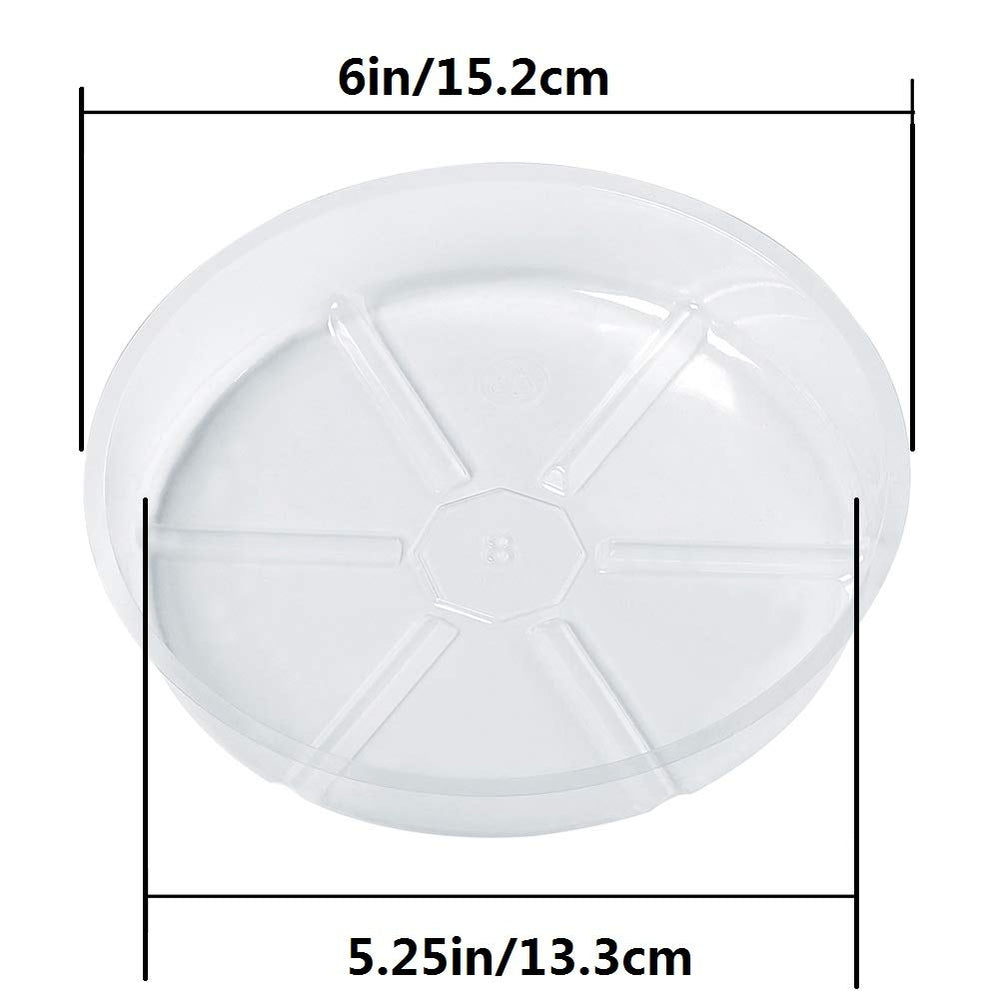 Idyllize 6 Inch Clear Plastic Plant Saucer Tray side view
