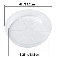 Idyllize 6 Inch Clear Plastic Plant Saucer Tray side view