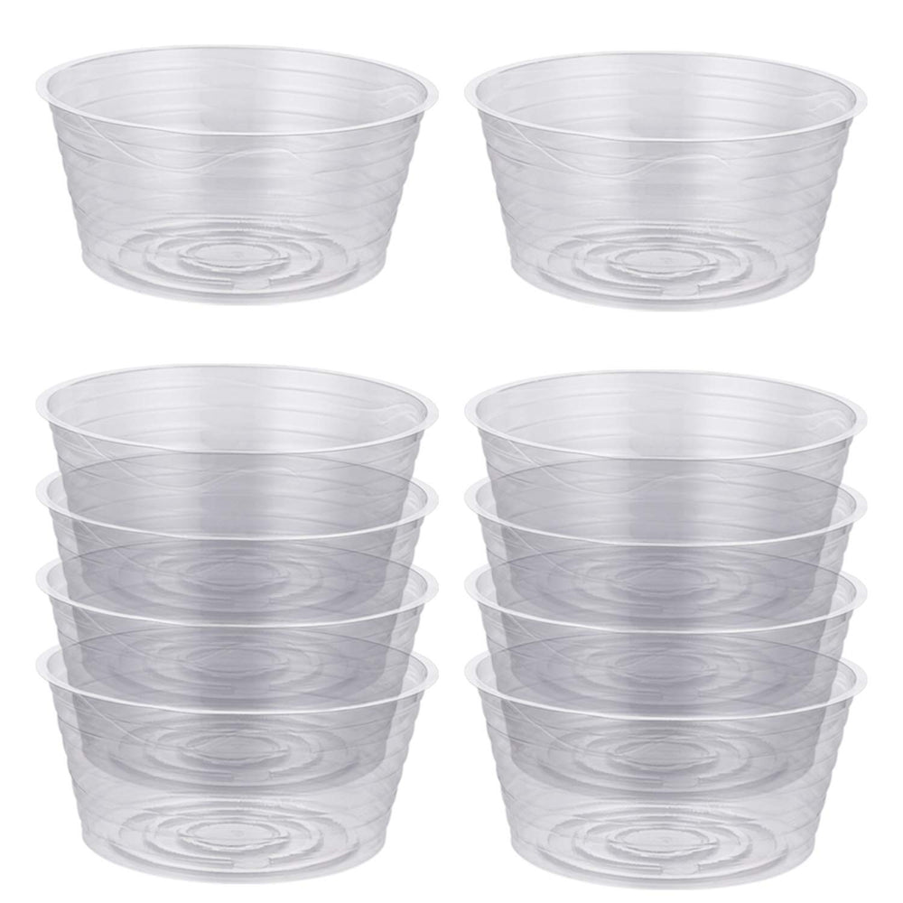 Idyllize 8 Inch Clear Plastic Plant Saucer front view