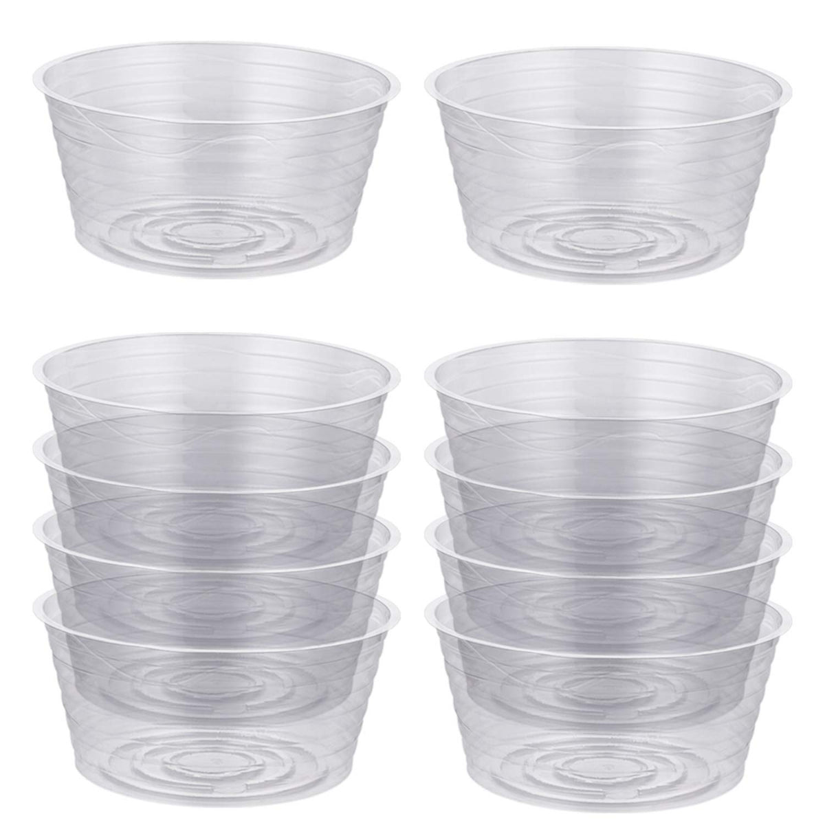Idyllize 8 Inch Clear Plastic Plant Saucer front view