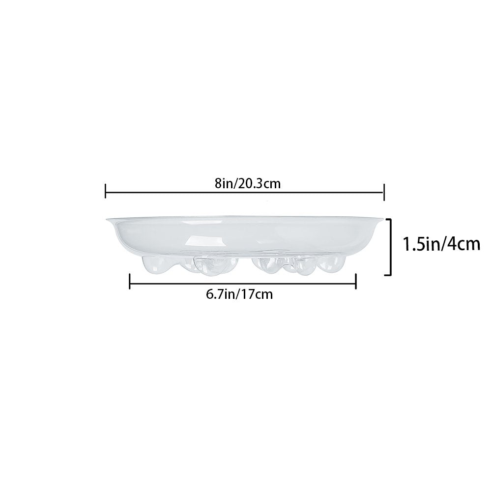 Idyllize 8 inch heavy duty clear plastic plant saucer side view