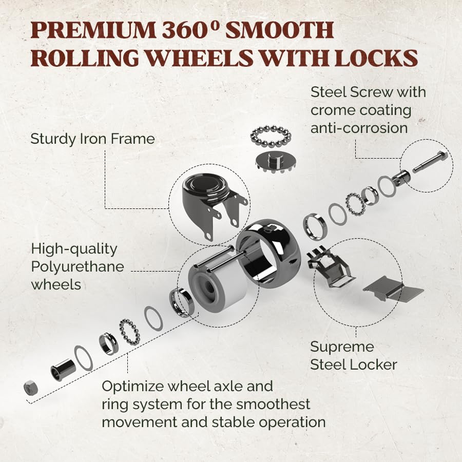 IDZO 12 inch plant caddy showing smooth rolling wheels