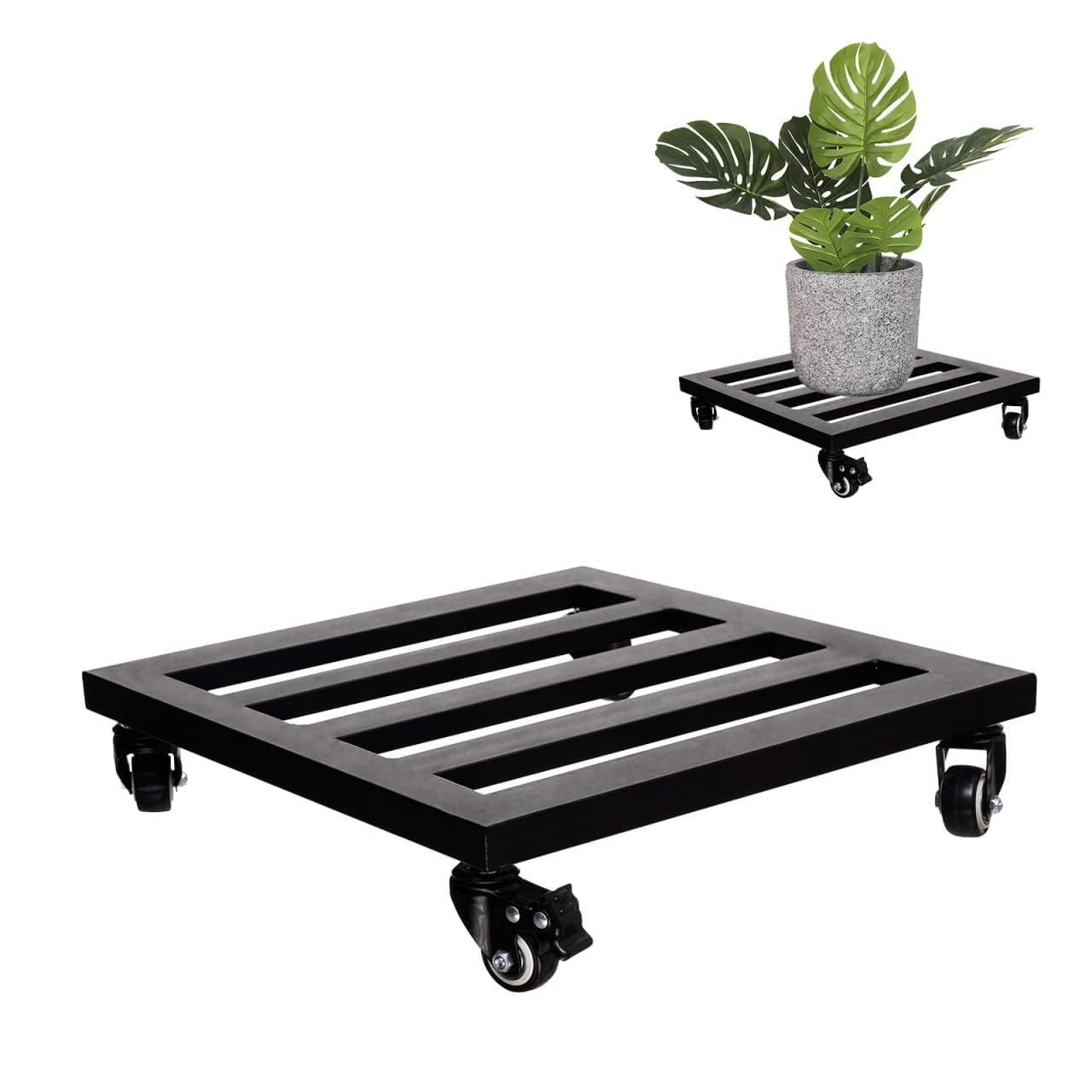 IDZO 14-Inch Plant Caddy front view with 360-degree wheels