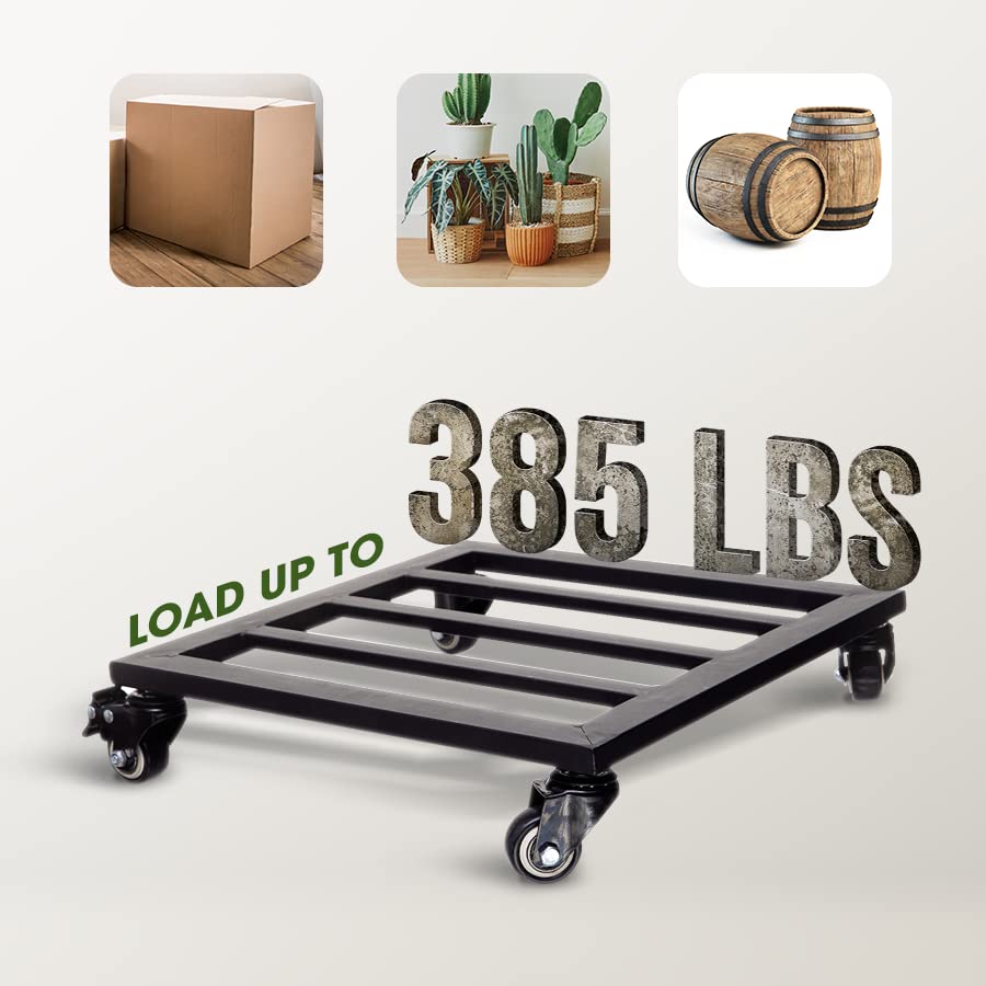IDZO 14-Inch Plant Caddy showing the matte black finish