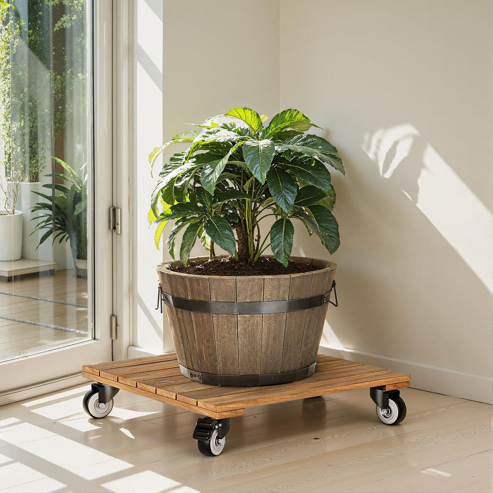 IDZO 14 Inch Wood Plant Caddy packaging details