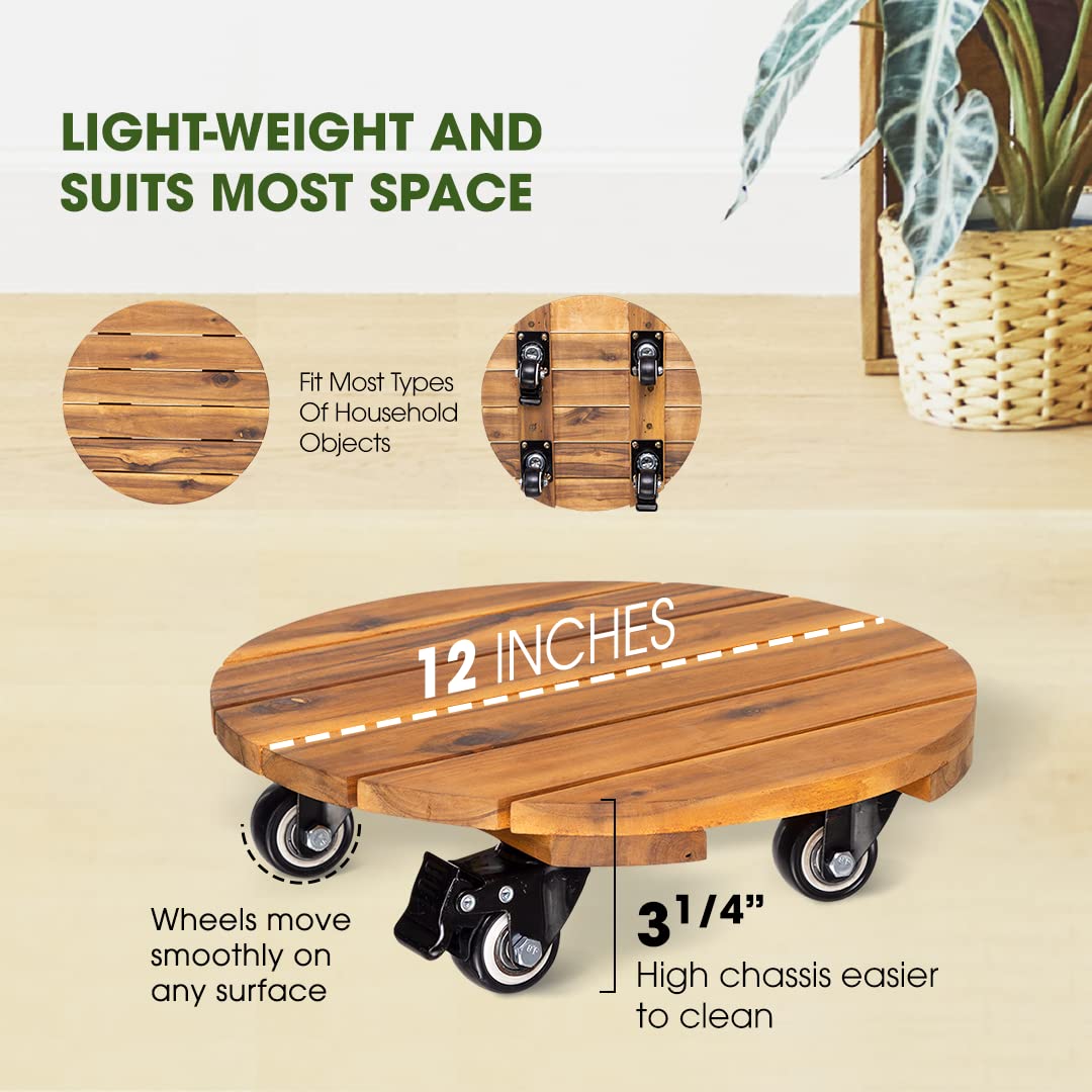 IDZO 2-pack wooden caddies in natural golden teak finish