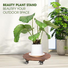 IDZO Acacia Wood Plant Caddy side view