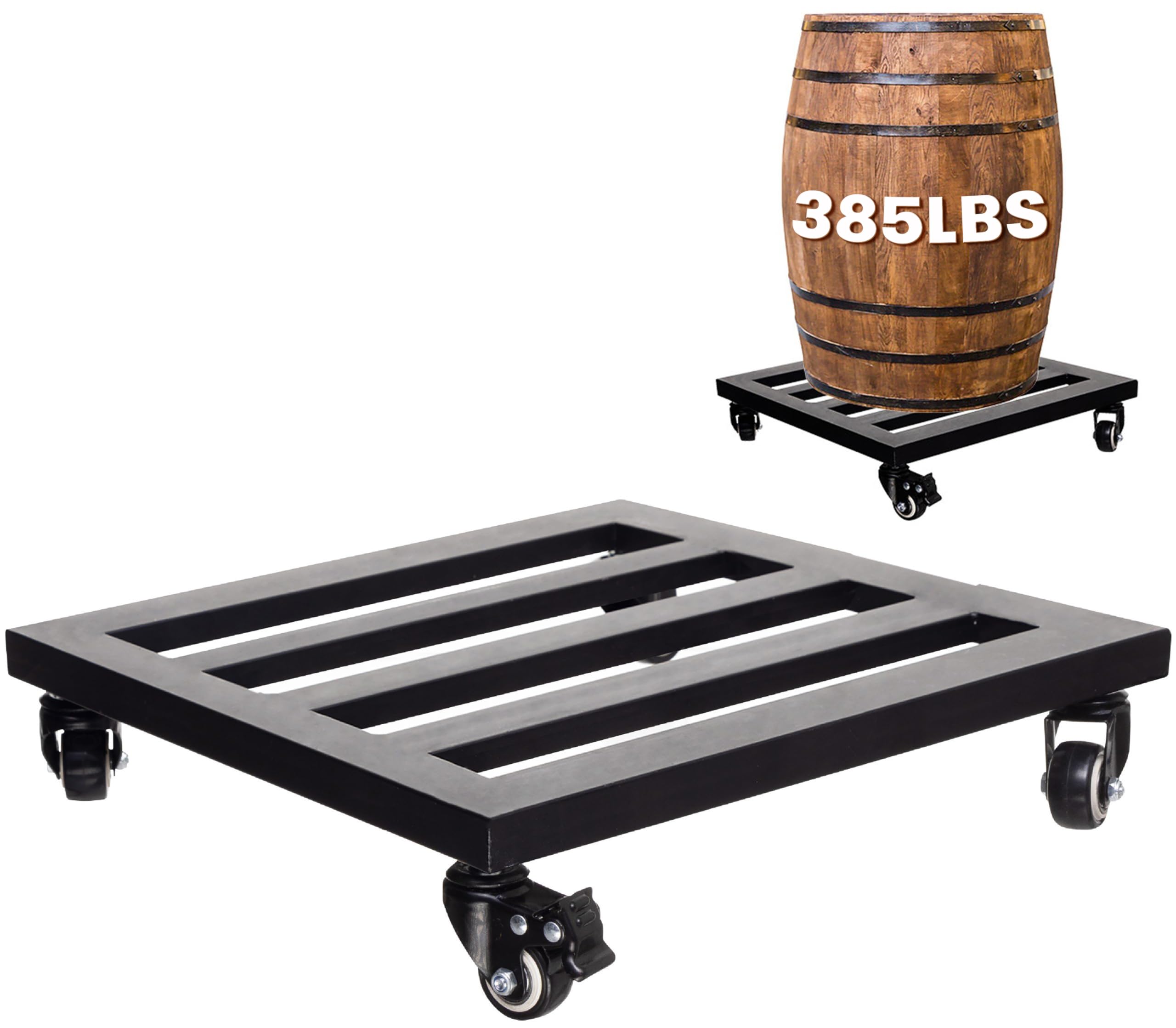 IDZO Lockable Heavy Duty Trolley side view, black, 12 inch