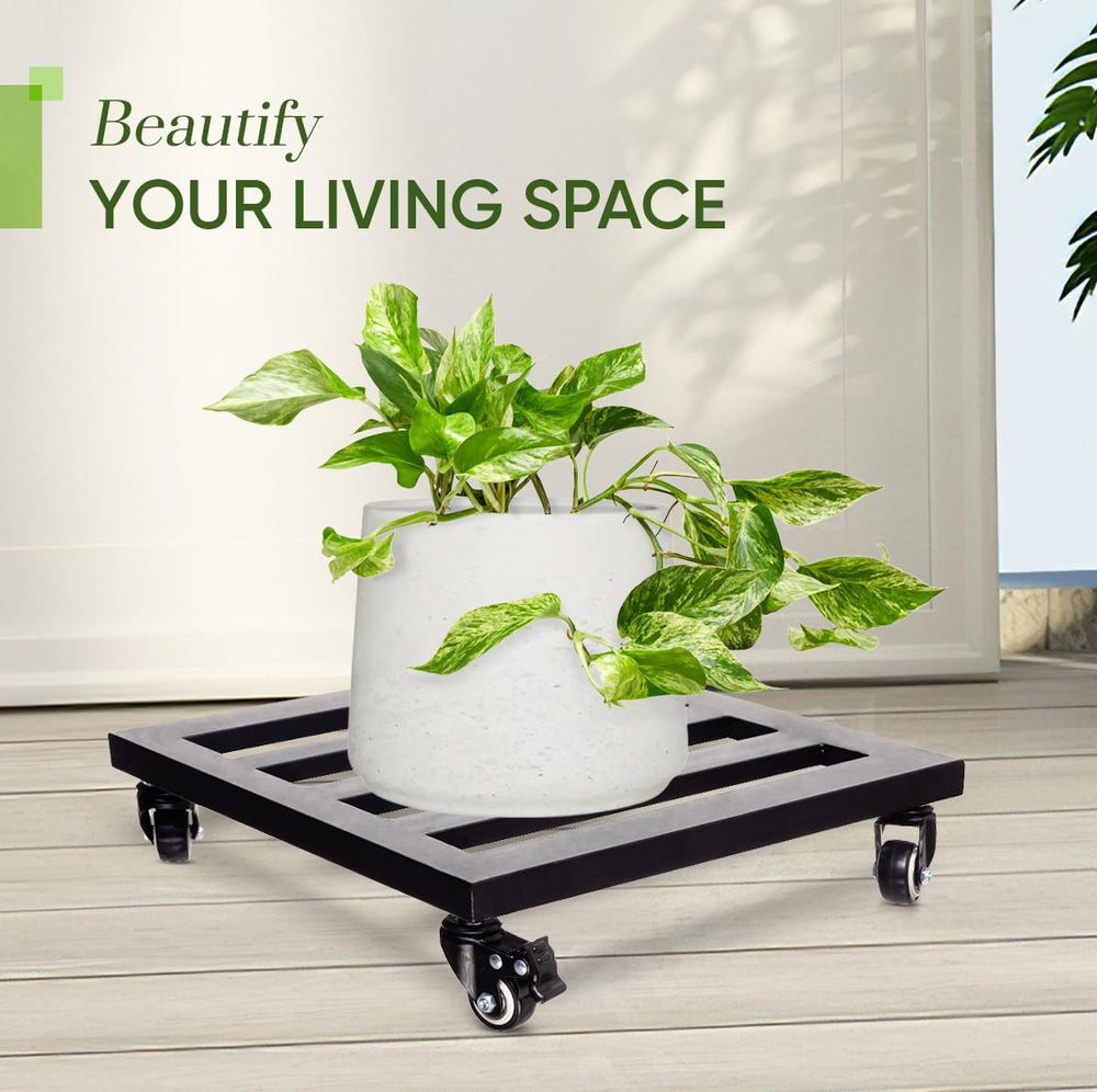 IDZO Lockable Heavy Duty Trolley with heavy plant pot on it