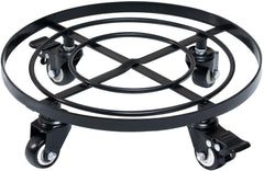 IDZO Round Heavy Duty Plant Caddy with Wheels, 14 Inch Black front view