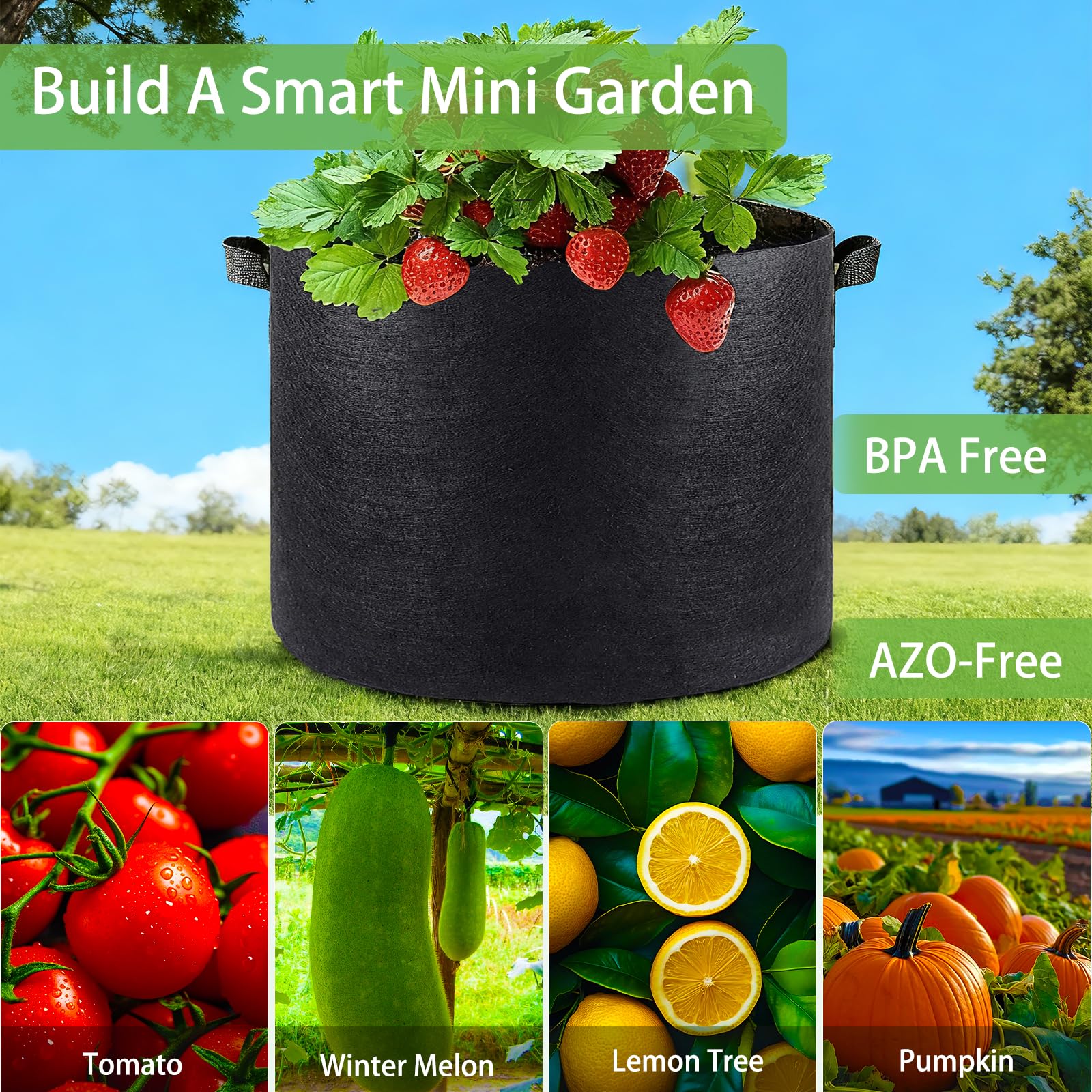 iGarden Grow Bag dimensions displayed next to a ruler