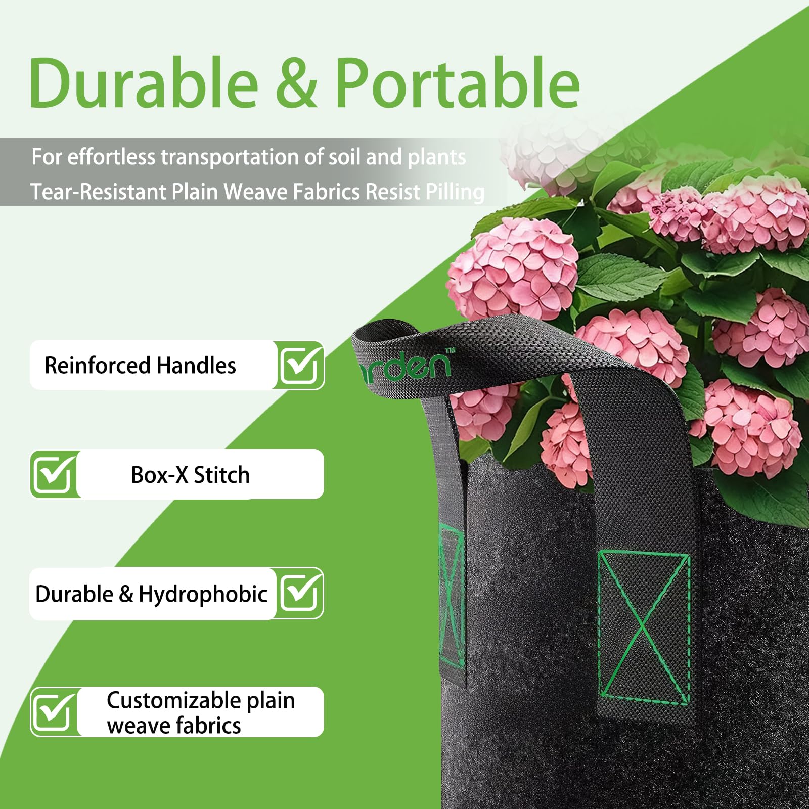 iGarden Grow Bags in a garden setting with plants