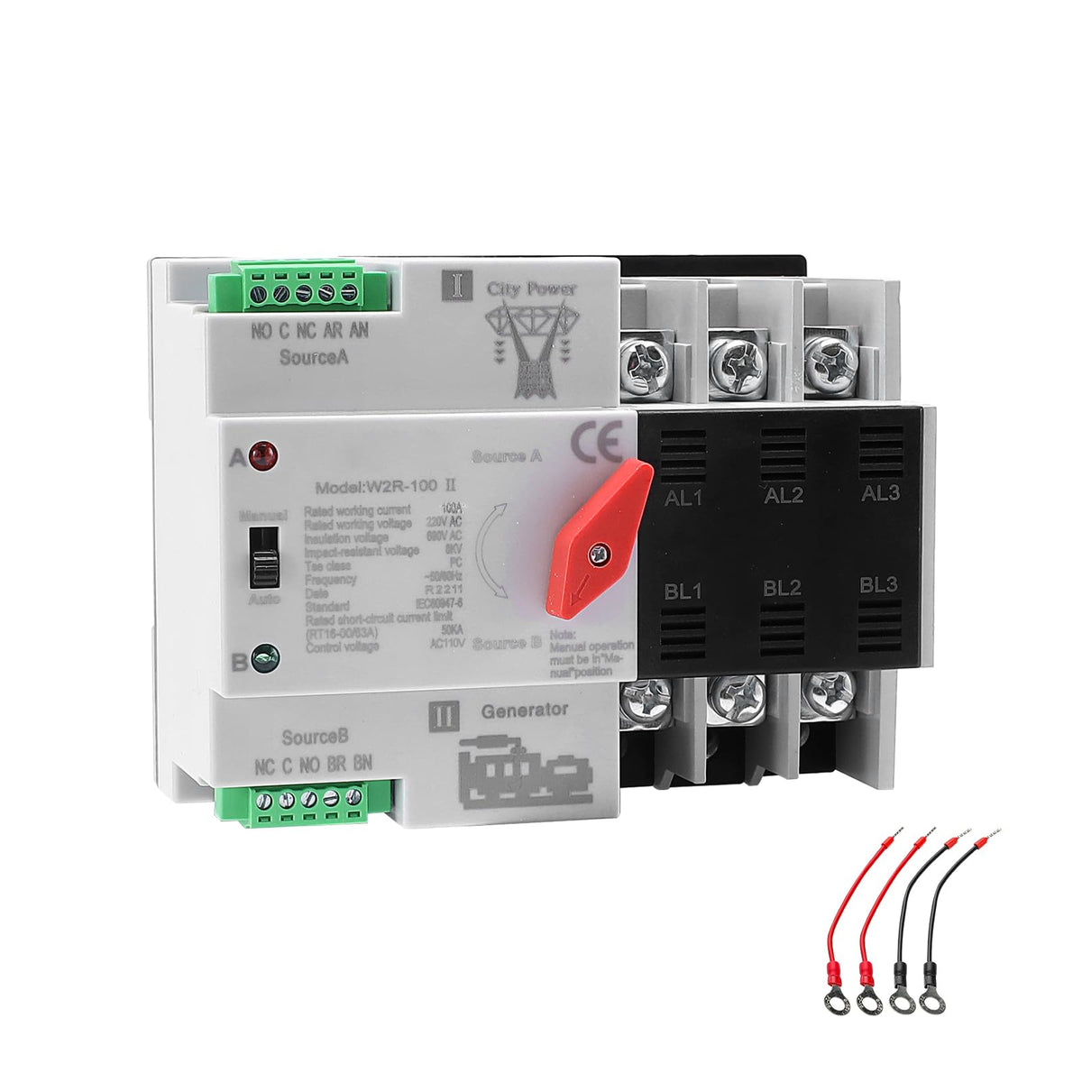 IGEYAPA 100A AC110V Automatic Transfer Switch front view