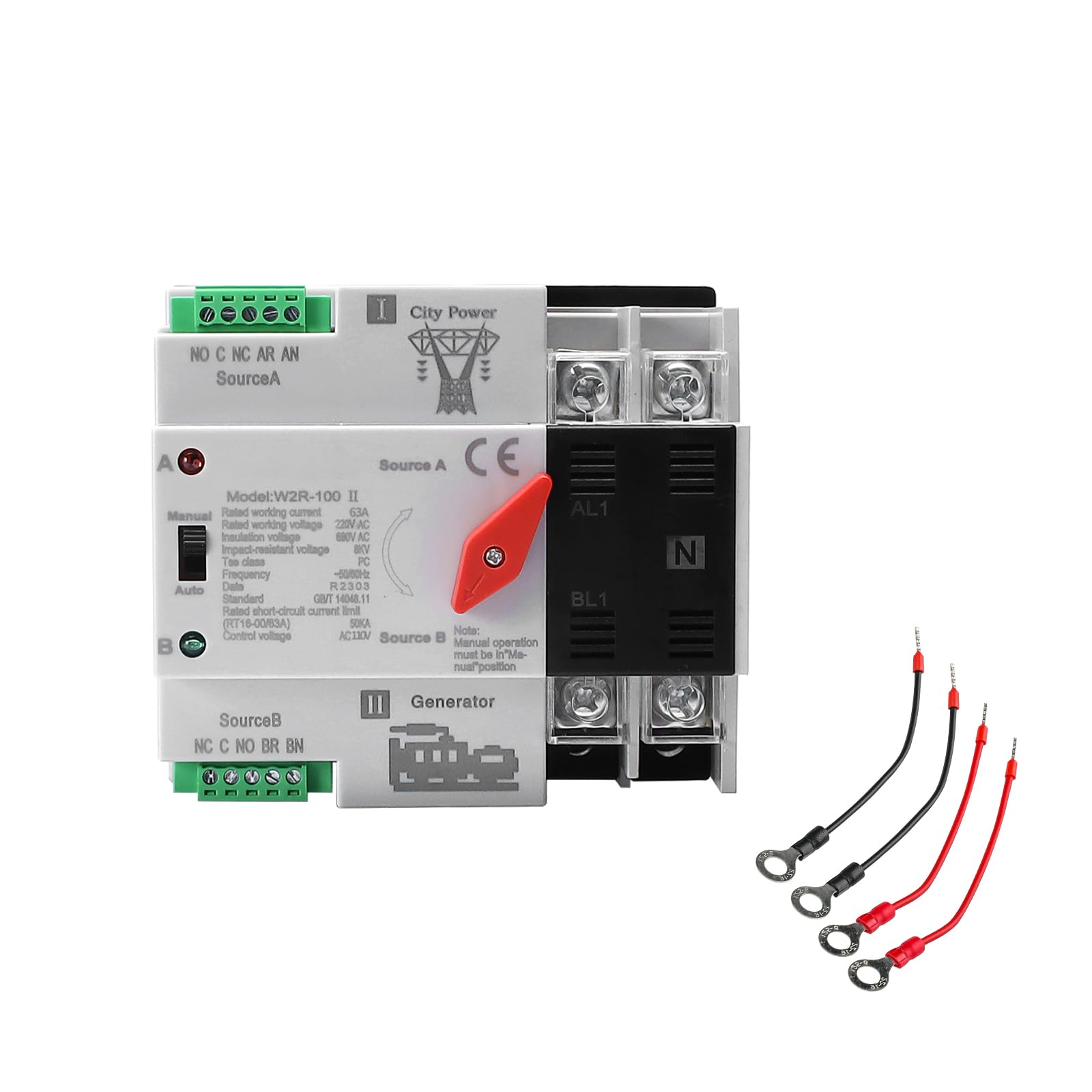 IGEYAPA 63A Dual Power Automatic Transfer Switch front view