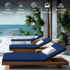 Iheqard Chaise Lounge Cushion Navy Blue side view