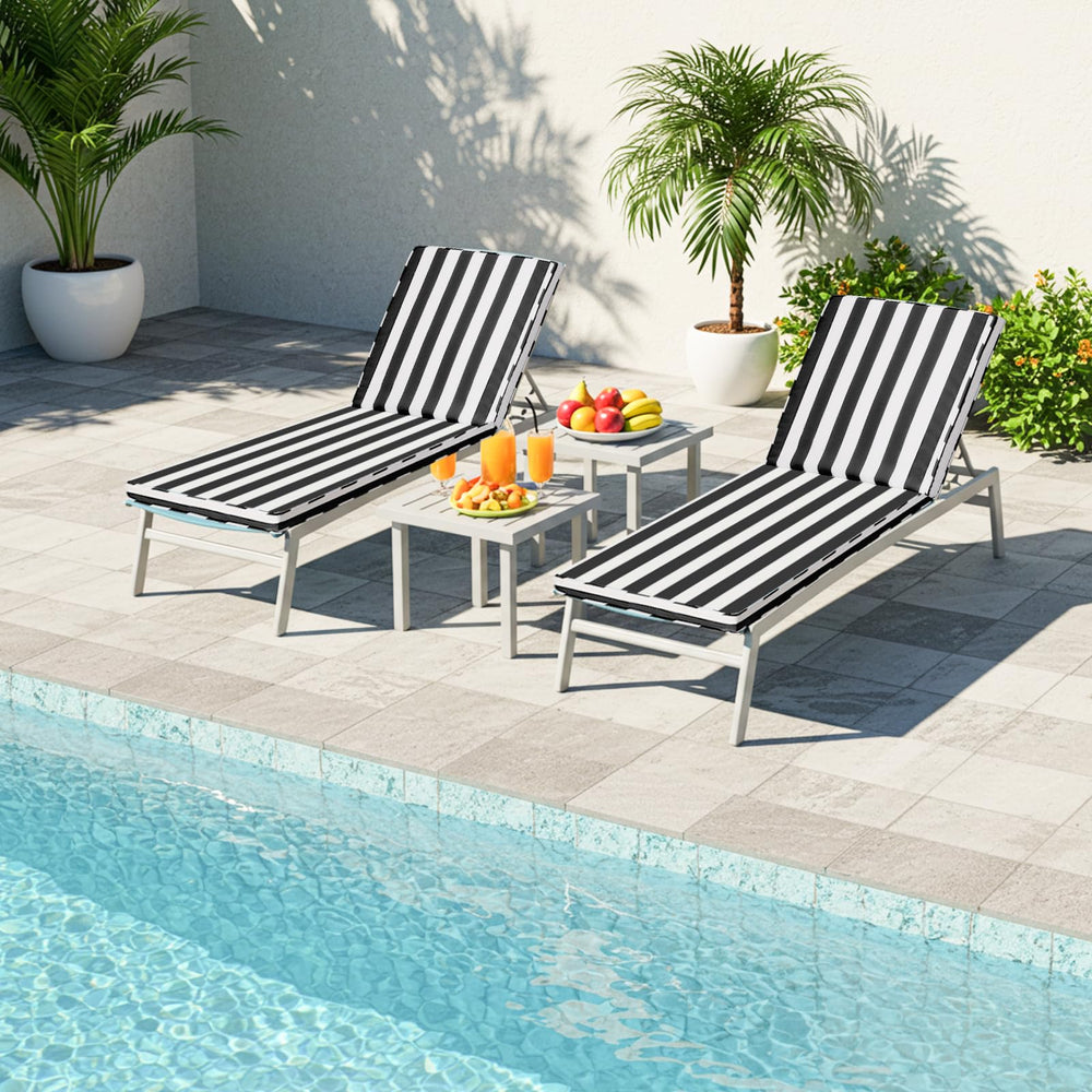 Iheqard Outdoor Chaise Lounge Cushion with foam filling exposed