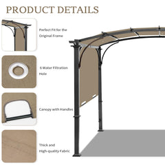 Iheqard Pergola Canopy Replacement Shade Cover Khaki packaging details
