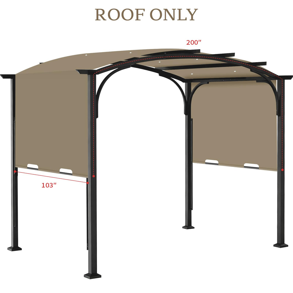 Iheqard Pergola Canopy Replacement Shade Cover Khaki side view