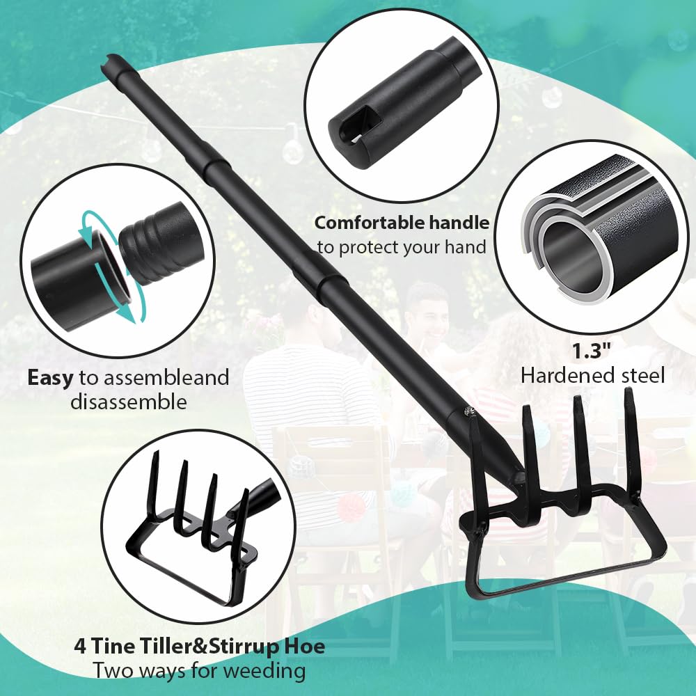 Ihomepark Garden Hoe adjustable handle mechanism