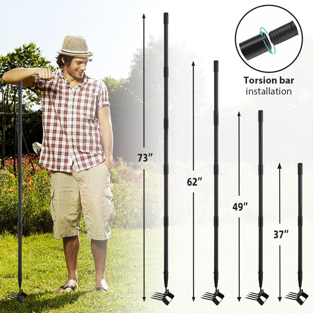 Ihomepark Garden Hoe in a garden setting, ready for use