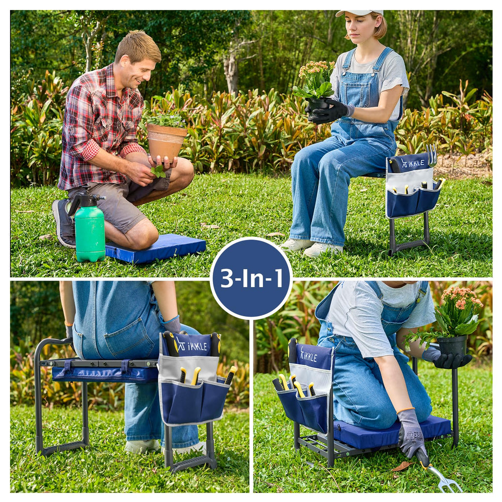 ikkle Garden Kneeler back view showing metal frame