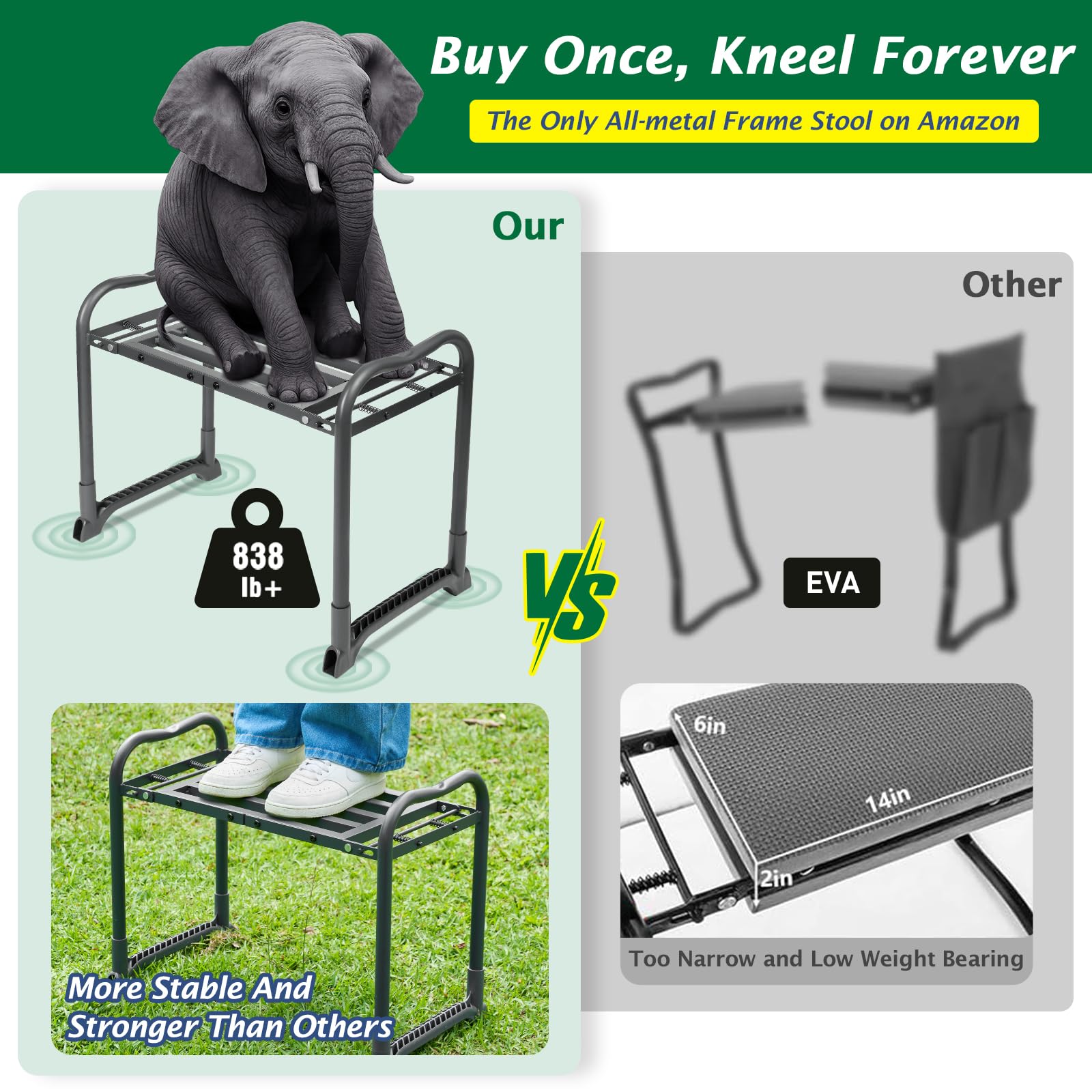 ikkle Garden Kneeler folded for storage