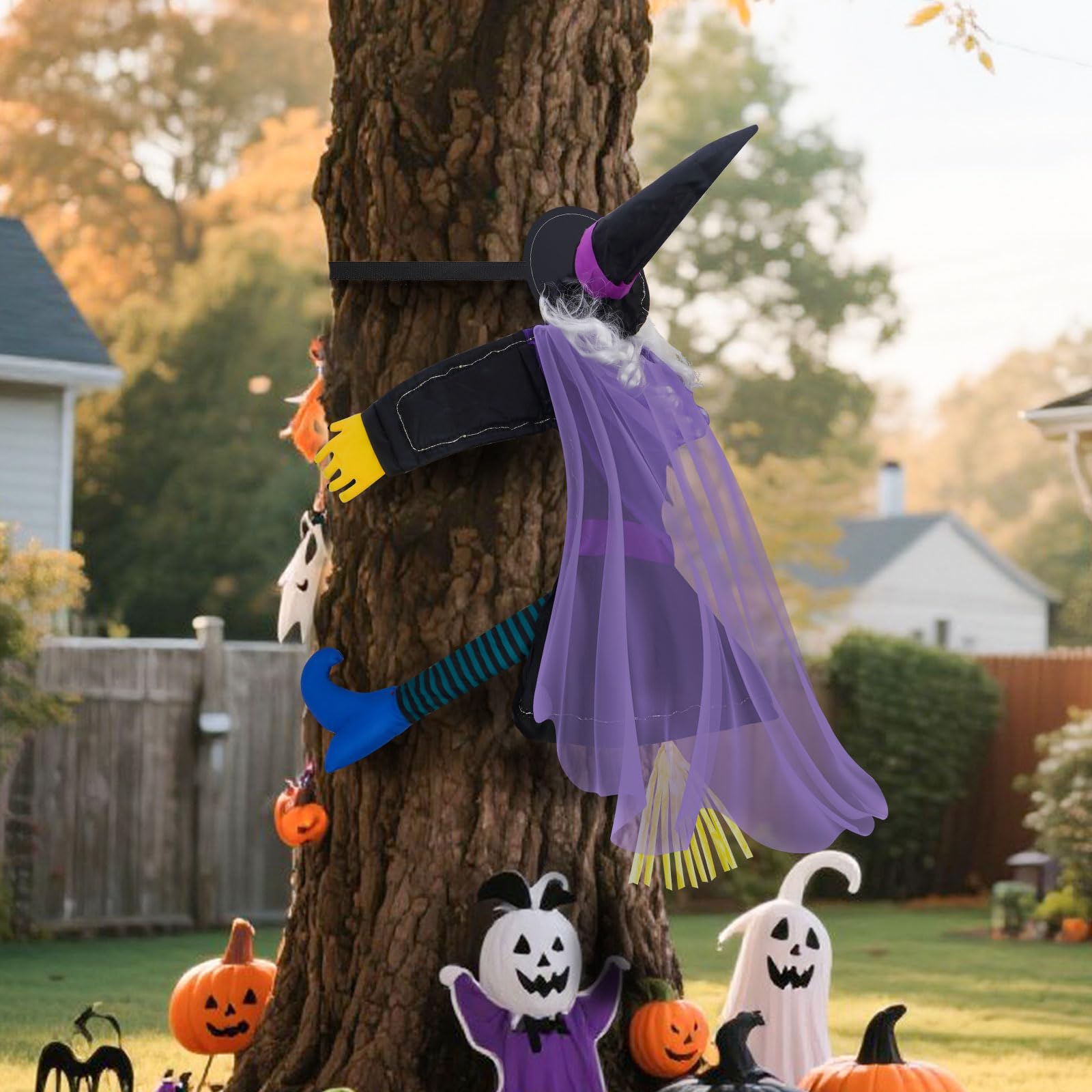 ILLUMINEW Crashing Witch Decoration installation process with straps