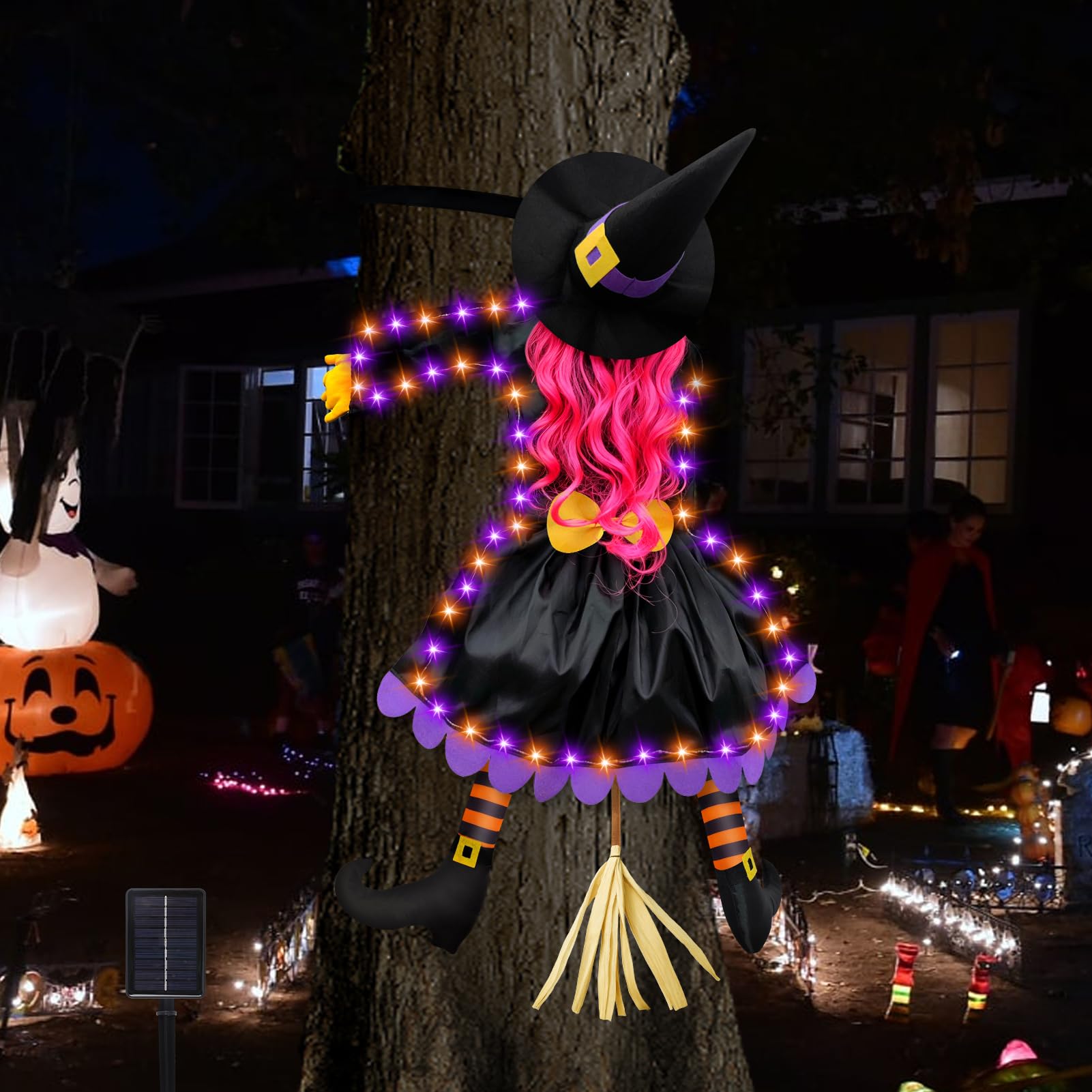 ILLUMINEW Halloween Solar Witch Outdoor Decoration front view