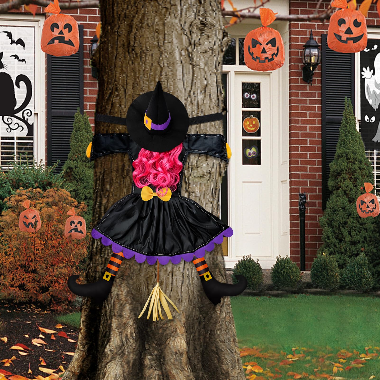 ILLUMINEW Halloween Witch at night with glowing LED lights