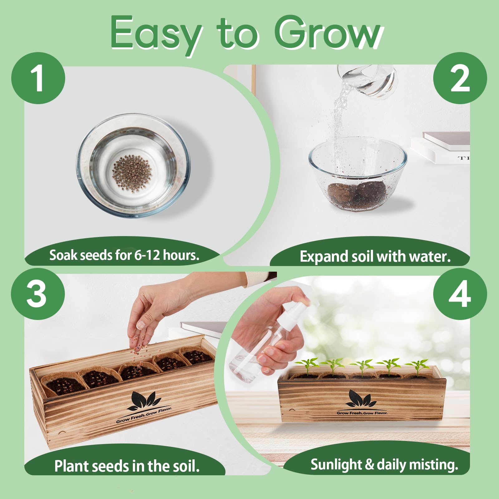 Illustrated instruction manual for herb garden kit
