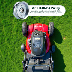 ILONPA Flat Idler Pulley installed on lawn mower