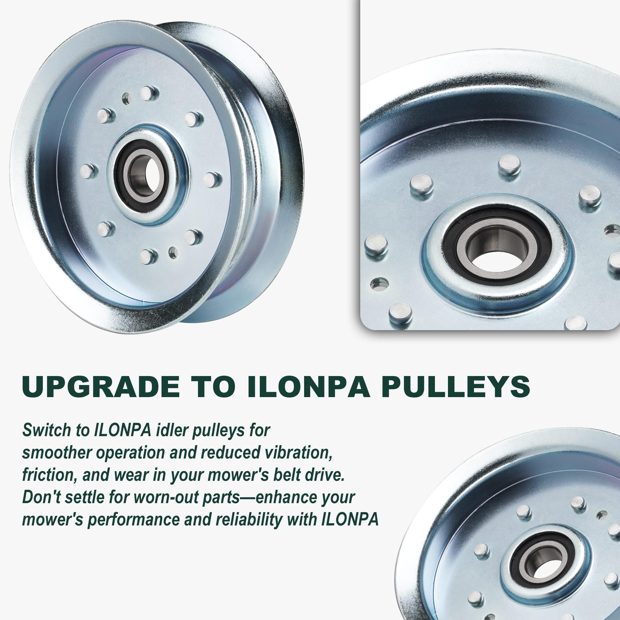ILONPA Flat Idler Pulley packaging with product details