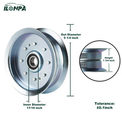 ILONPA Flat Idler Pulley side view showing construction