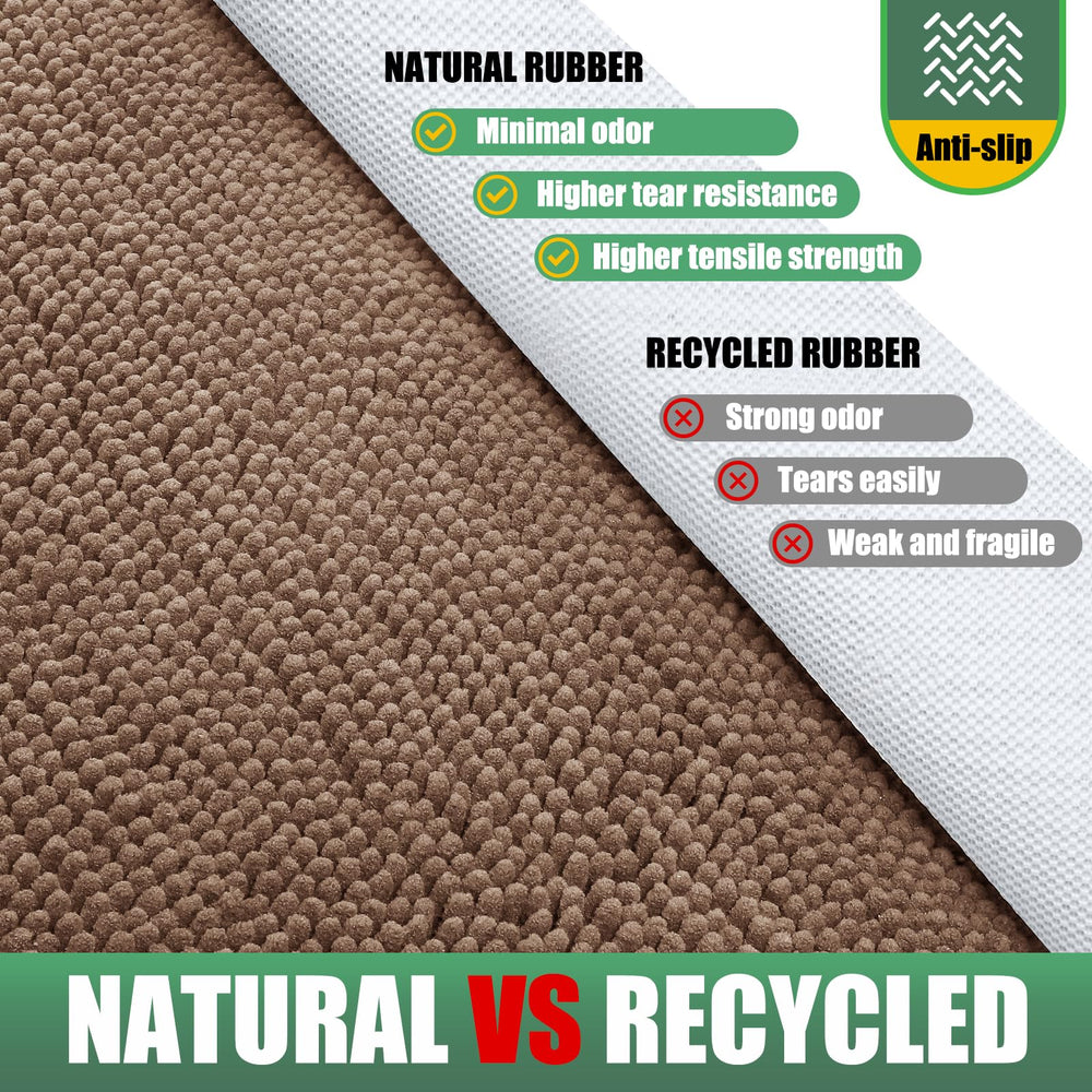 IM HOME Chenille Absorbent Door Mat camel colour texture close-up