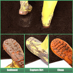 IM HOME Chenille Absorbent Door Mat in use at an entryway