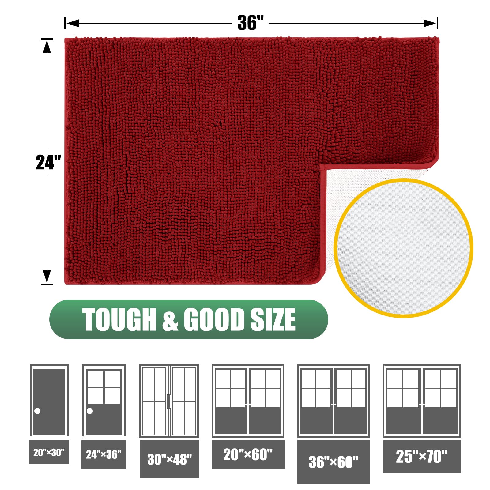 IM HOME Chenille Absorbent Indoor Door Mat after washing, showing durability