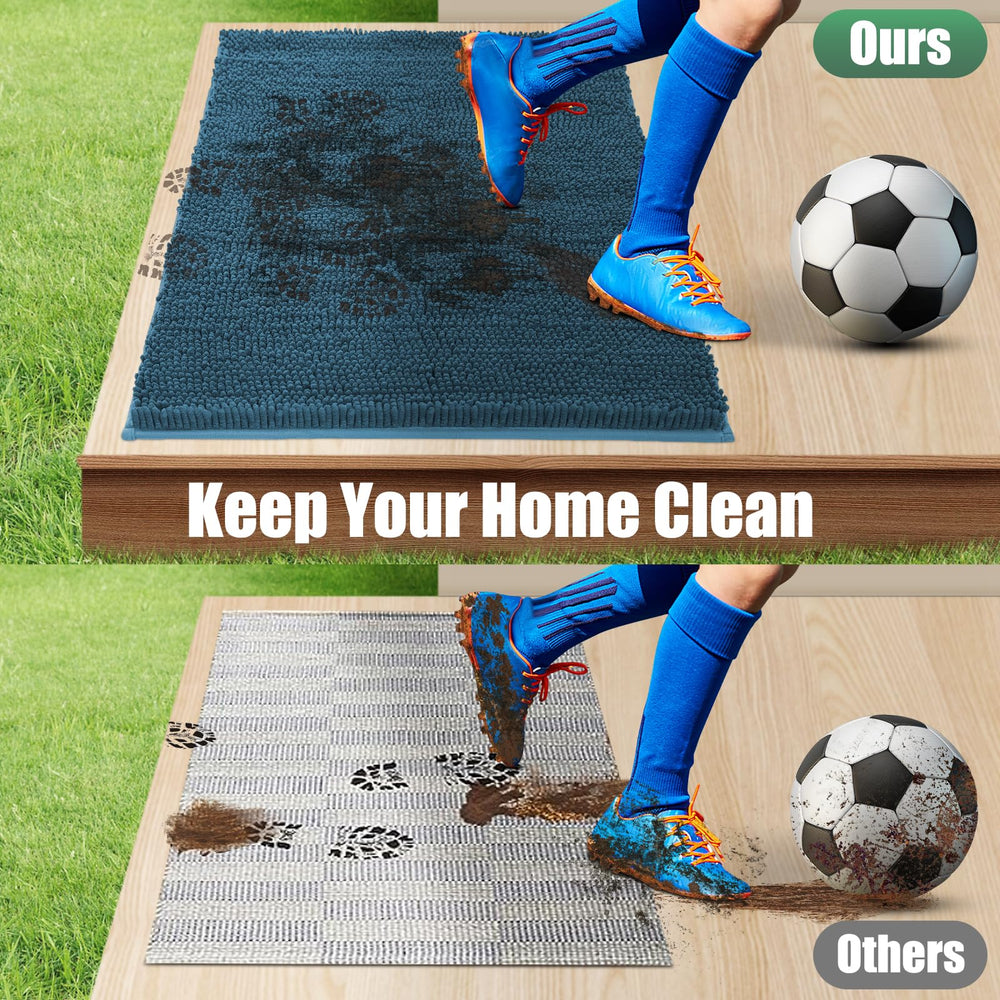 IM HOME Chenille Absorbent Indoor Door Mat being machine washed