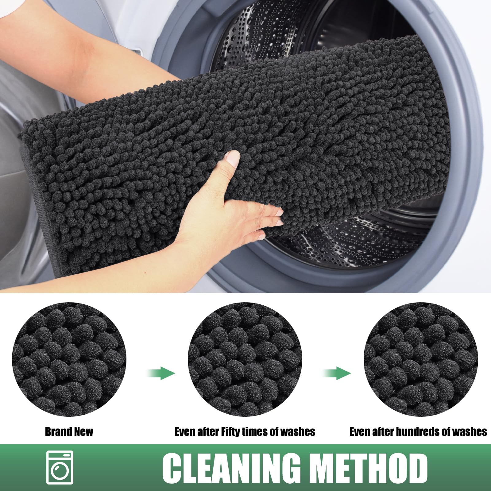 IM HOME Chenille Absorbent Indoor Door Mat in a clean entryway
