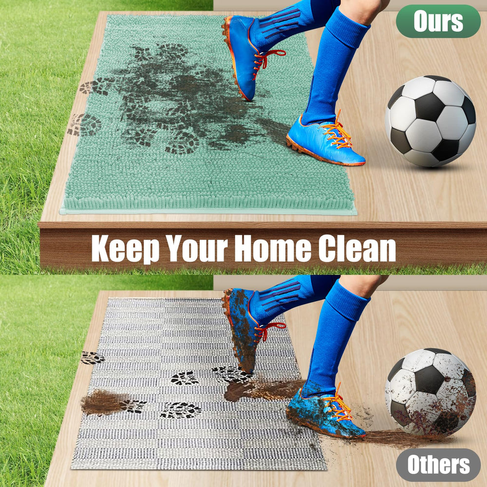 IM HOME Chenille Absorbent Indoor Door Mat in outdoor setting