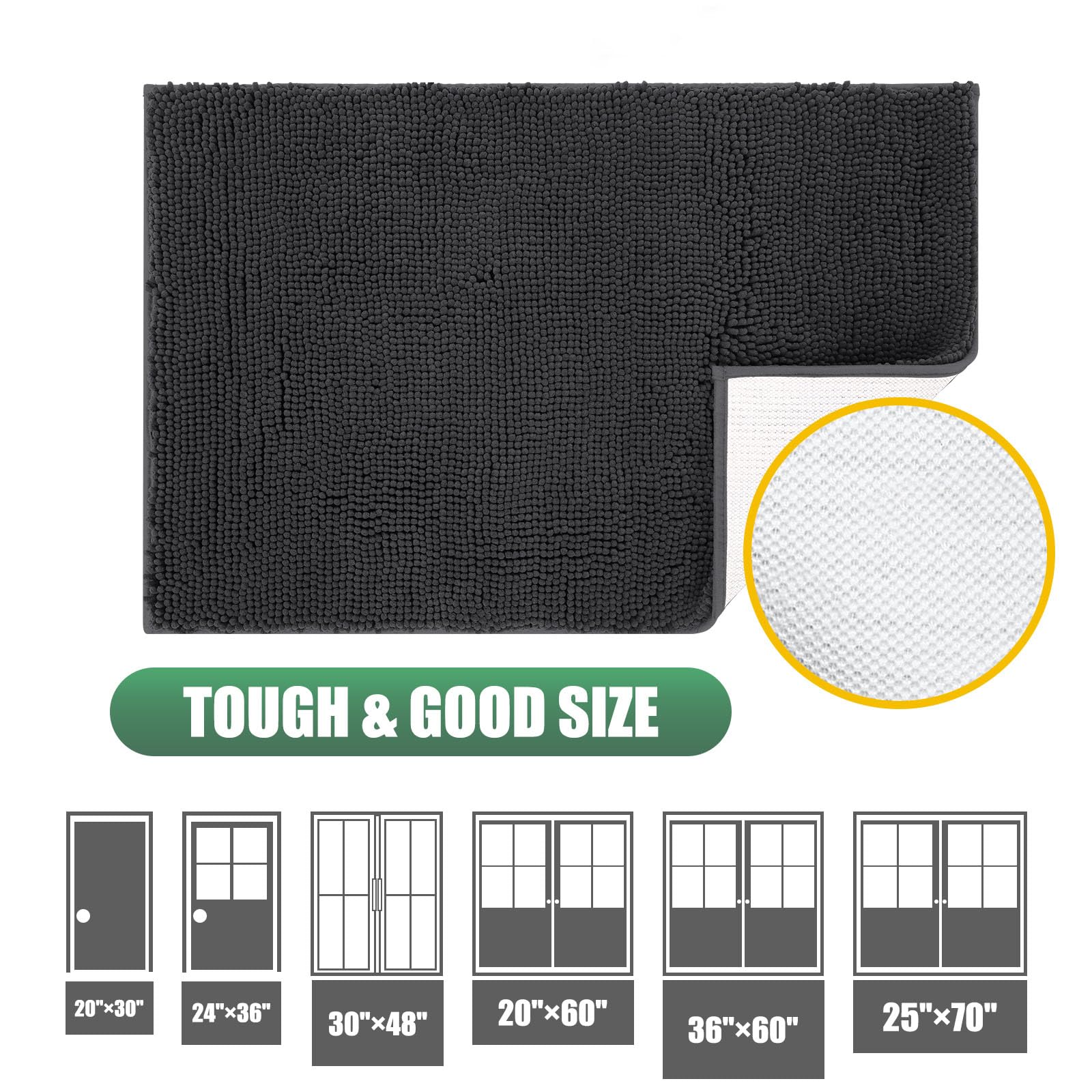 IM HOME Chenille Absorbent Indoor Door Mat machine washing