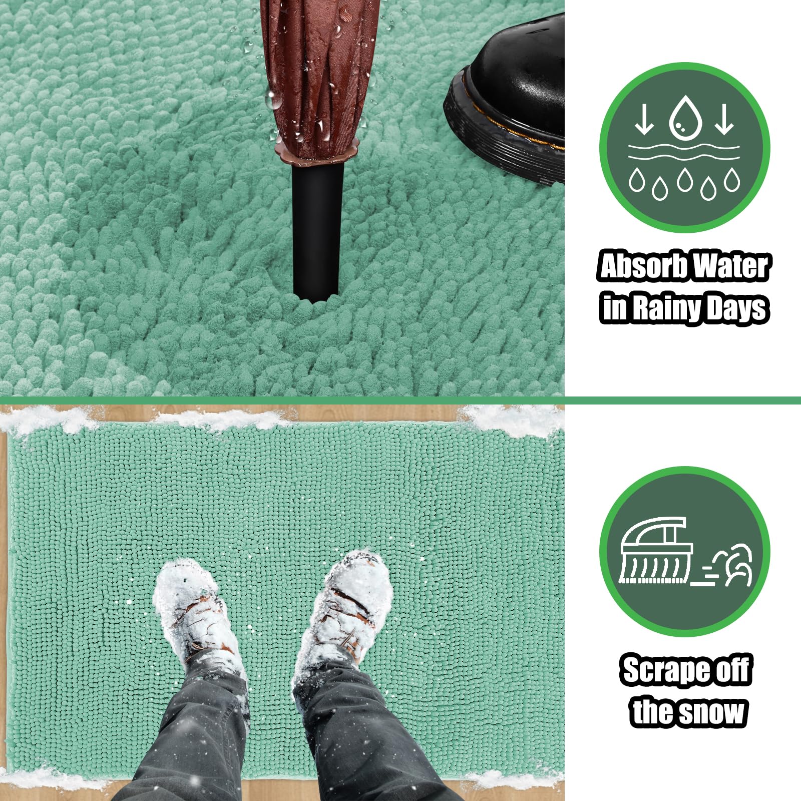 IM HOME Chenille Absorbent Indoor Door Mat side view