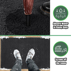 IM HOME Chenille Absorbent Indoor Door Mat side view showcasing thickness