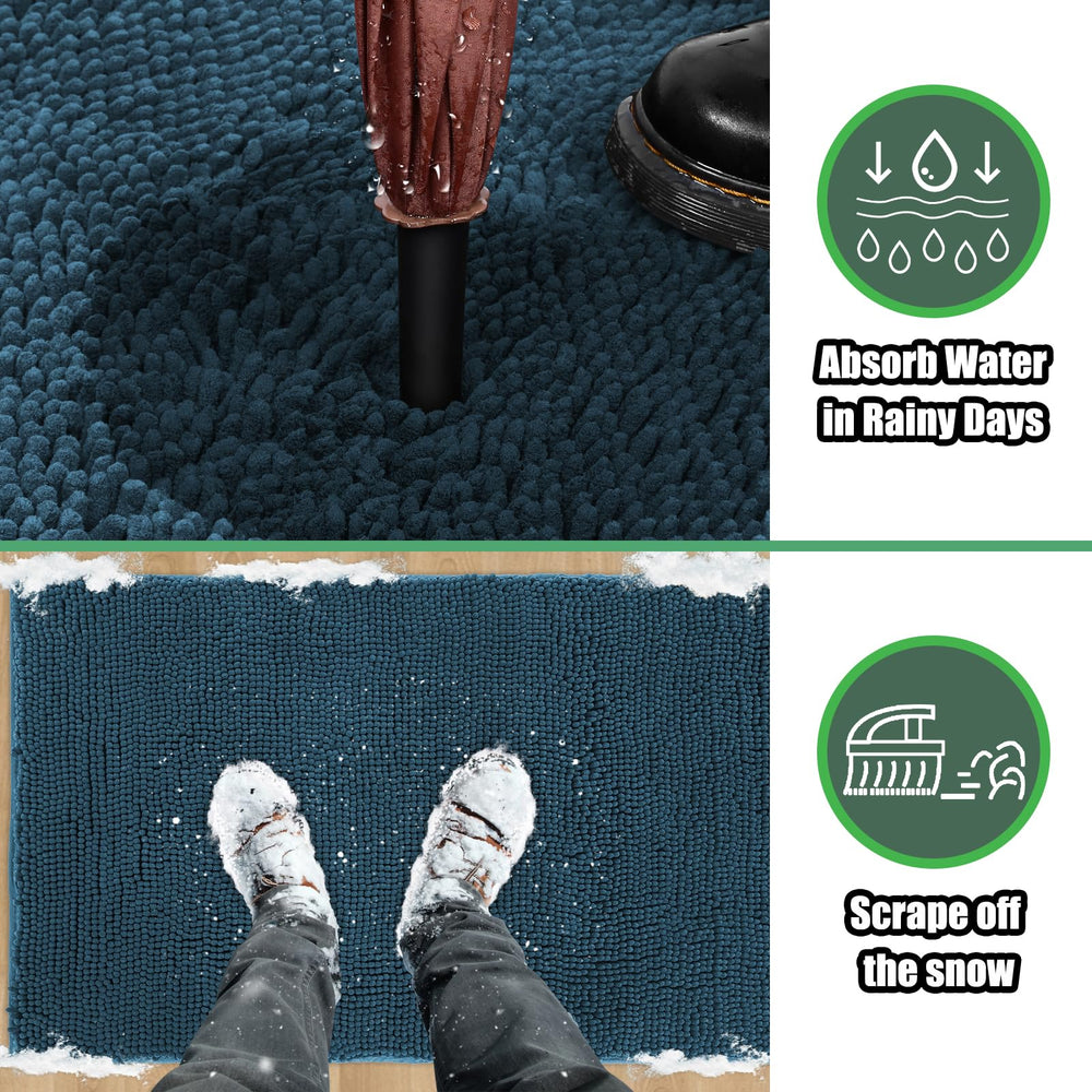 IM HOME Chenille Absorbent Indoor Door Mat side view showing thickness