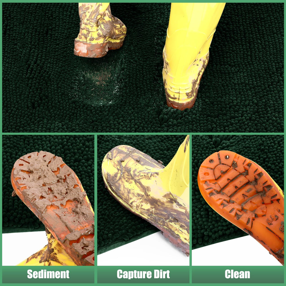 IM HOME Chenille Door Mat anti-slip rubber backing close-up