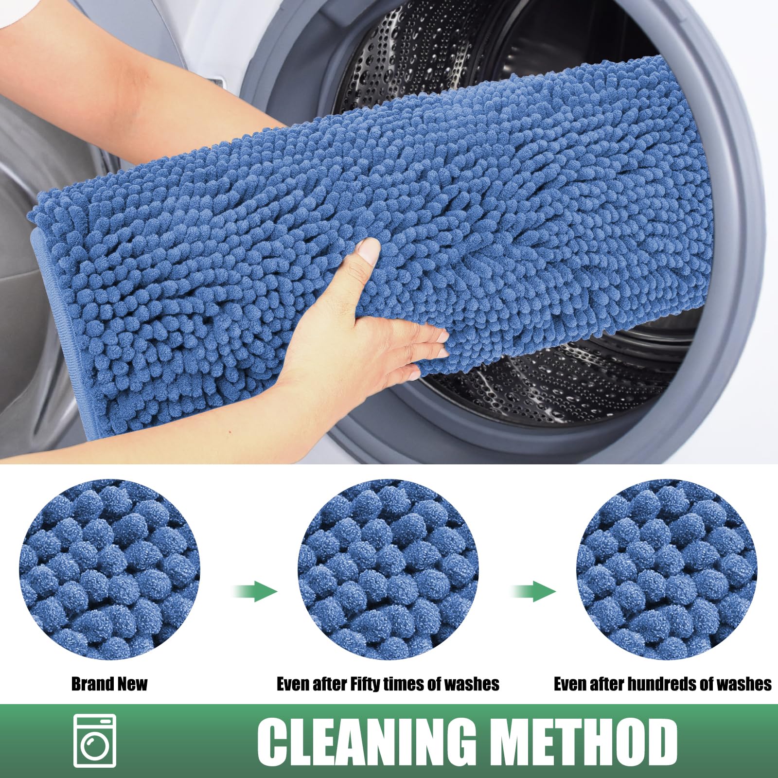 IM HOME Chenille Door Mat being machine washed